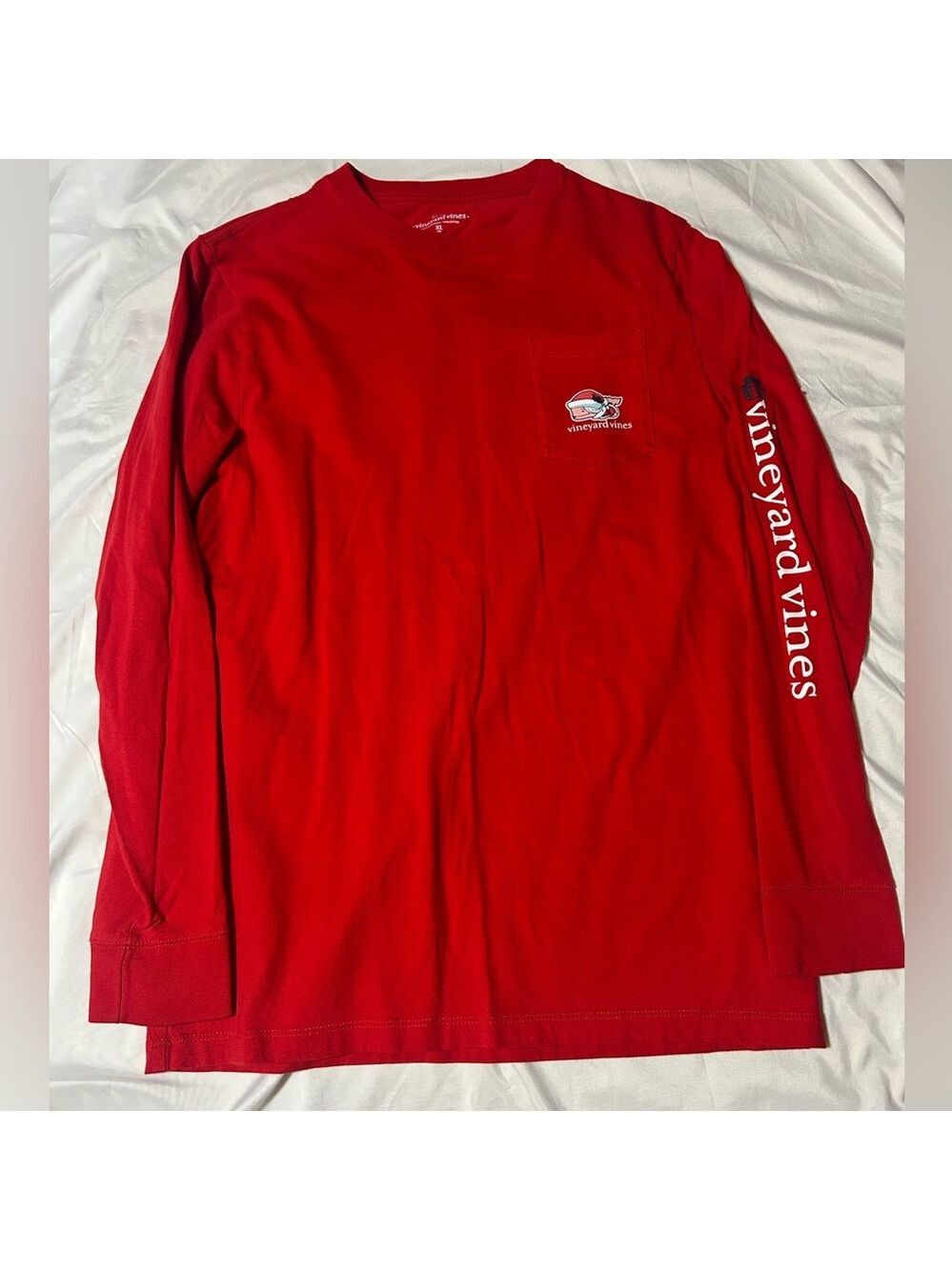 NWOT Vineyard Vines Santa Whale Pkt Tee Red Velvet Sz Youth XL Merry Christmas